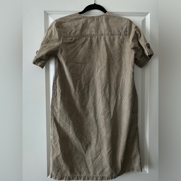 Anne Willi Paris Khaki Color V Neck Shift Silhouette Dress Size 2 - Picture 8 of 15